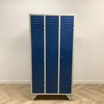 Tweedehands Garderobe/lockerkast 3 deurs, met hang en leg, Gebruikt, Metaal