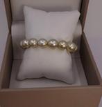 Armband Grote maat - Gouden South Sea Parel - 10x12mm, Handtassen en Accessoires, Armbanden, Nieuw