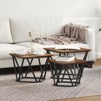 vidaXL Side Tables 3 stuks Gerookt Eiken Engineered Hout, Huis en Inrichting, Verzenden, Nieuw