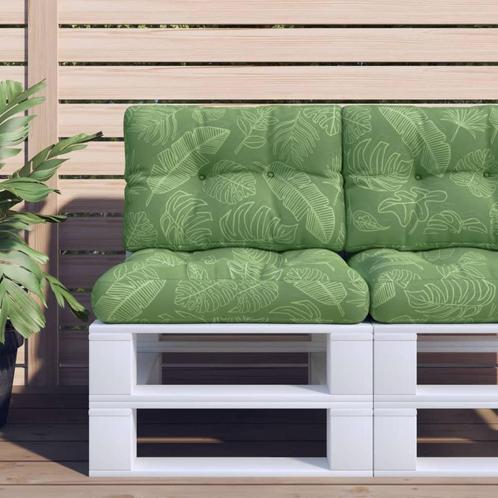 vidaXL Palletkussen bladpatroon 50x40x12 cm stof, Huis en Inrichting, Woonaccessoires | Kussens, Nieuw, Verzenden
