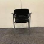 vergaderstoel, stapelstoel, zwarte stoffering - chrome poten, Gebruikt, Zwart, Eén