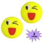 Fako Bijoux® - Tennisdemper - Emoji - Knipoog - 2 Stuks, Verzenden