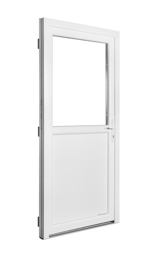PVC Deur 1/2 glas Premium b120xh208 cm wit L, Doe-het-zelf en Bouw, Deuren en Vliegenramen, Nieuw, Glas, Kunststof, Metaal, Buitendeur