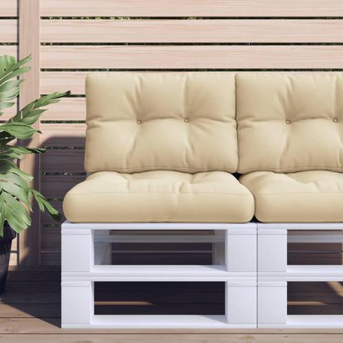 vidaXL Palletkussen 60x40x12 cm stof beige, Huis en Inrichting, Woonaccessoires | Kussens, Nieuw, Verzenden