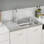 vidaXL Gootsteen met afvoerset 800x500x155 mm roestvrij, Huis en Inrichting, Keuken | Keukenelementen, Verzenden, Nieuw