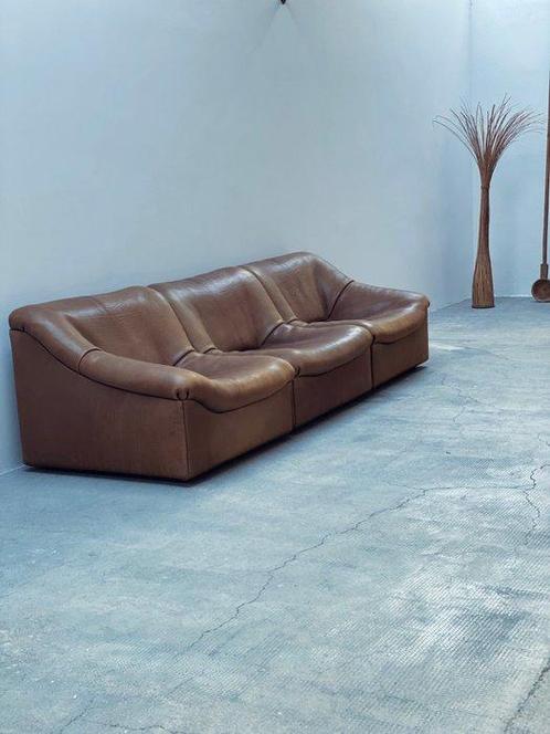 de Sede - Sofa (3) - DS-46 - Buffel leer, hout - Modulaire, Antiek en Kunst, Kunst | Designobjecten