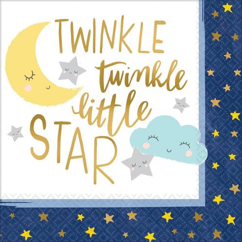 Twinkle Little Star Servetten 33cm 16st, Hobby & Loisirs créatifs, Articles de fête, Envoi