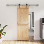 vidaXL Schuifdeur met beslag 70x210 cm massief grenenhout, Doe-het-zelf en Bouw, Deuren en Vliegenramen, Verzenden, Nieuw