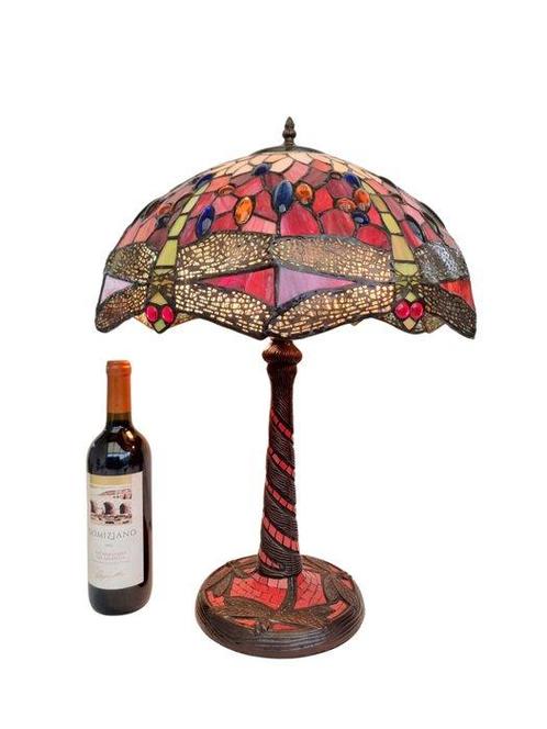 Lamp - Tiffany style - Dragonfly - Messing, Antiek en Kunst, Curiosa en Brocante