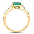 Ring - 14 karaat Geel goud - 2.16ct. tw. Smaragd - Diamant -, Handtassen en Accessoires, Ringen, Nieuw