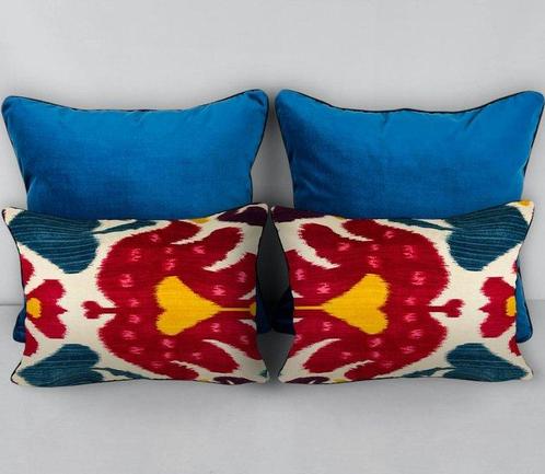 Le Manach - Nieuwe set van vier - Kussen, Antiek en Kunst, Antiek | Tapijten, Tafelkleden en Textiel