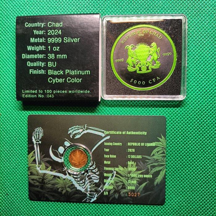 Tsjaad, Liberia. 5000 CFA 2024 (Zonder minimumprijs), Postzegels en Munten, Munten | Europa | Niet-Euromunten