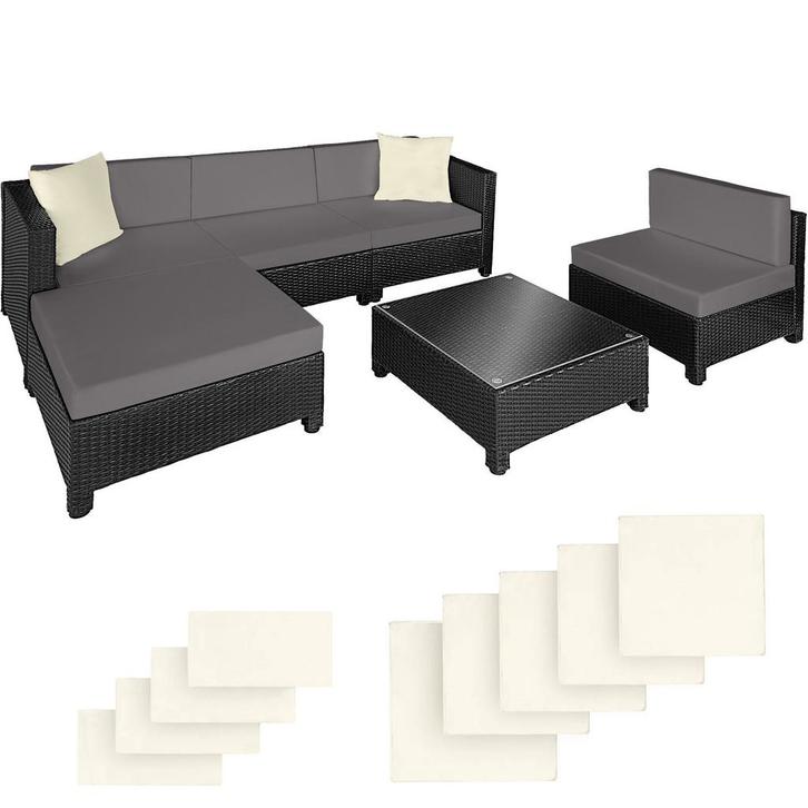 tectake Wicker lounge met aluminium frame incl. 2 kleuren ku, Tuin en Terras, Tuinsets en Loungesets, Verzenden
