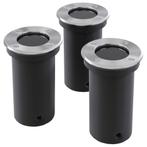 vidaXL Tuingrondspots 3 st rond, Verzenden, Nieuw