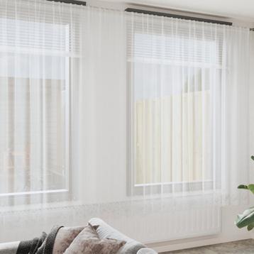 vidaXL Gordijnen met gordijnen Wit 750 x 300 cm Polyester, Verzenden