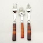 Antieke (1880) zilveren vleesvorkjes en gember/zuurvork met, Antiek en Kunst