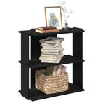 vidaXL Boekenkast 3-laags 60x30x60 cm bewerkt hout zwart, Huis en Inrichting, Kasten | Boekenkasten, Verzenden, Nieuw