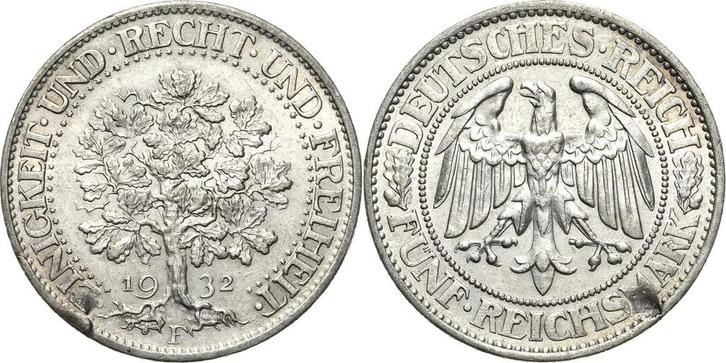 5 Reichsmark 1932 Gedenkausgaben, Postzegels en Munten, Munten | Europa | Niet-Euromunten, België, Verzenden