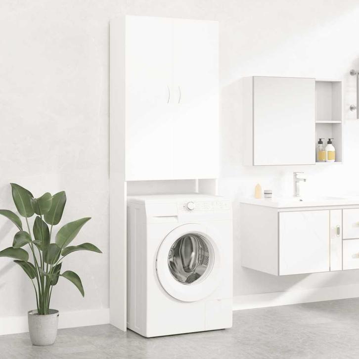 vidaXL Wasmachinekast 64x25,5x190 cm wit, Electroménager, Lave-linge, Envoi