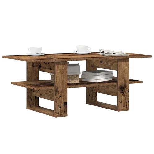vidaXL Salontafel 102x55x42 cm bewerkt hout oud houtkleurig, Huis en Inrichting, Tafels | Salontafels, Nieuw, Verzenden