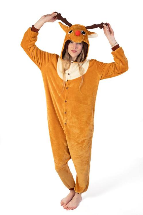Onesie Rendier Pak XL-XXL Rendierenpak Kostuum Bruin Eland H, Kleding | Heren, Carnavalskleding en Feestkleding, Nieuw, Ophalen of Verzenden