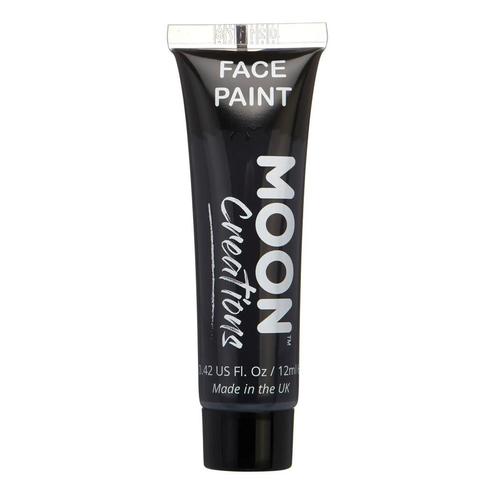 Moon Creations Face Paint Black 12ml, Hobby en Vrije tijd, Feestartikelen, Nieuw, Verzenden