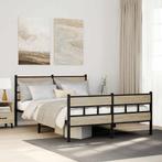 vidaXL Bedframe zonder matras metaal sonoma eikenkleurig, Huis en Inrichting, Slaapkamer | Bedden, Verzenden, Nieuw
