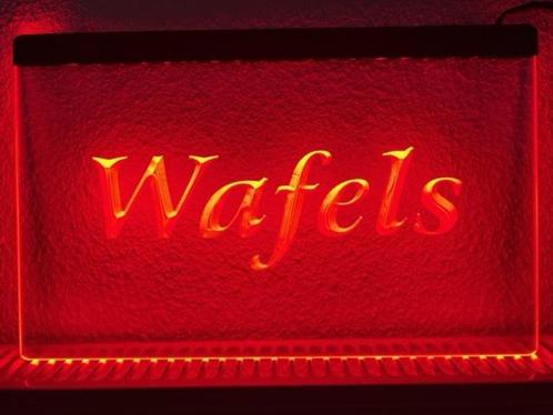 Wafels wafel neon bord lamp LED verlichting reclame lichtbak, Maison & Meubles, Lampes | Autre, Envoi