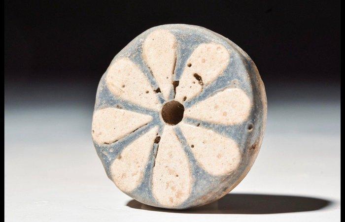 Oud-Egyptisch Faience Prachtige bloemeninleg (type Palace, Antiquités & Art, Antiquités | Autres Antiquités