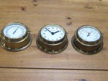 Scheepsklok, Scheepsklok en barometer set, thermometer  (3)