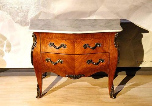 Commode - Hout, Marmer, Verguld messing - Miniatuurkast, Antiek en Kunst, Antiek | Overige Antiek