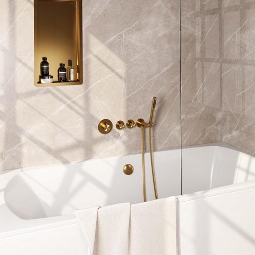 Inbouwthermostaat set Brauer Gold Edition Incl Badafvoer, Doe-het-zelf en Bouw, Sanitair, Kraan, Nieuw, Ophalen of Verzenden