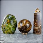 Aarding en groei – Groene opaal, versteend hout en