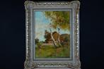 H van Gestel (XIX-XX) - Berkenbomen voor een Hoeve (No, Antiek en Kunst
