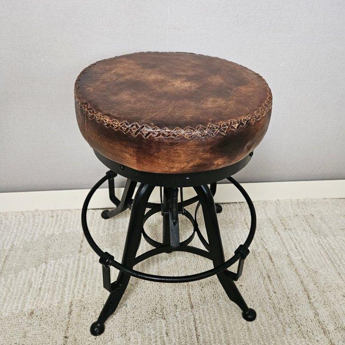 Kruk - In hoogte verstelbaar - Leder - Draaikruk, Antiek en Kunst, Kunst | Designobjecten