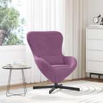 vidaXL Donkergrijze Fauteuil Paars Stof, Huis en Inrichting, Verzenden, Nieuw