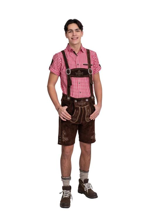 Korte lederhose bruin, Hobby en Vrije tijd, Feestartikelen, Nieuw, Verzenden