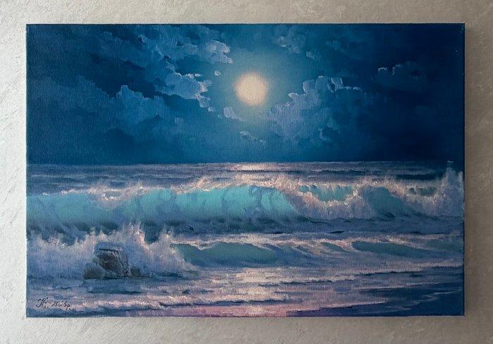 Ilchenko Evgen (1978) - Where the Moon Touches the Sea, Antiek en Kunst, Kunst | Schilderijen | Modern