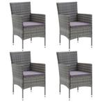 vidaXL Tuinstoelen 4 st poly rattan grijs, Tuin en Terras, Tuinstoelen, Verzenden, Nieuw