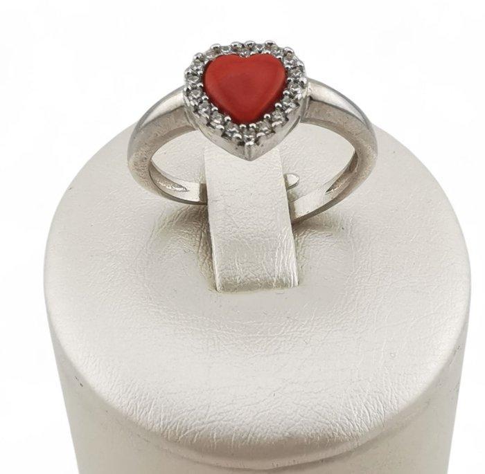Koraal - Argentum 925 - Ring - Italiaanse ambacht, Antiek en Kunst, Curiosa en Brocante
