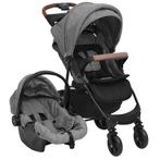 vidaXL Kinderwagen 3-in-1 staal lichtgrijs, Kinderen en Baby's, Kinderwagens en Combinaties, Verzenden, Nieuw