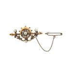 Antiek gouden broche met parel | Victoriaans (vintage), Handtassen en Accessoires, Gebruikt, Overige kleuren, Ophalen of Verzenden