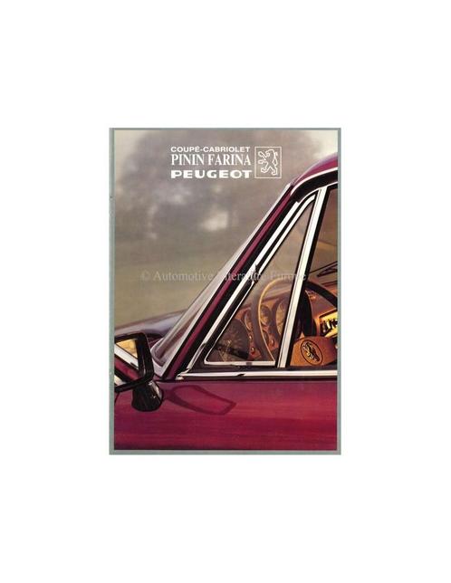 1982 PEUGEOT 504 PININFARINA COUPÉ / CABRIOLET BROCHURE FR.., Boeken, Auto's | Folders en Tijdschriften, Ophalen of Verzenden