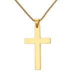Fako Bijoux® - Ketting Met Kruisje XLarge - Kruis - 30x53mm, Handtassen en Accessoires, Kettingen, Verzenden, Nieuw