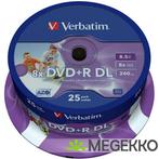 Verbatim DVD+R DL 8X 25st. Cakebox Printable, Computers en Software, Nieuw, Verzenden