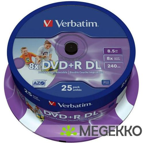 Verbatim DVD+R DL 8X 25st. Cakebox Printable, Informatique & Logiciels, Ordinateurs & Logiciels Autre, Envoi
