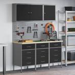 vidaXL Werkbank met lade met slot 8 pcs Zwart 150 x 55 x 200, Verzenden, Nieuw