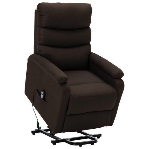 vidaXL Sta-op-stoel stof donkerbruin, Huis en Inrichting, Fauteuils, Nieuw, Verzenden