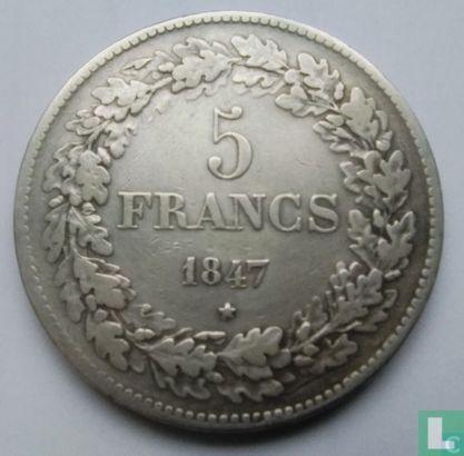 België 5 francs 1847, Postzegels en Munten, Munten | België, Losse munt, Goud, Zilver, Verzenden