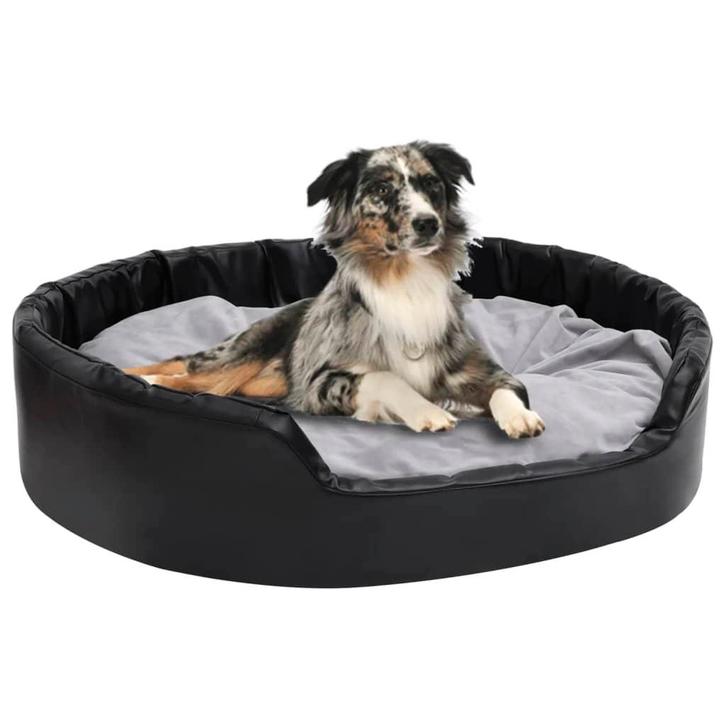 vidaXL Hondenmand 99x89x21 cm pluche en kunstleer zwart en, Dieren en Toebehoren, Honden-accessoires, Nieuw, Verzenden
